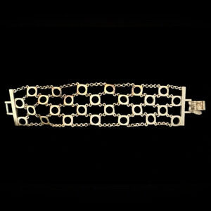 Cookie Lee silver costume jewelry woven circle mesh bracelet